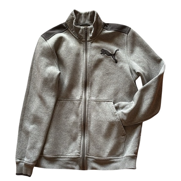 Puma Men's Full Zip Logo Fleece Track Jacket with Kangaroo Pockets Size Medium - Picture 5 of 10